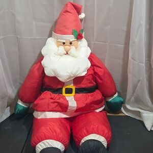 48 Inches Vtg Sterling Inc Santa Claus Parachute Material Filled Polyester